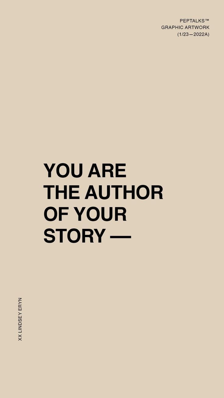 the cover of you are the author of your story, with black lettering on a beige background