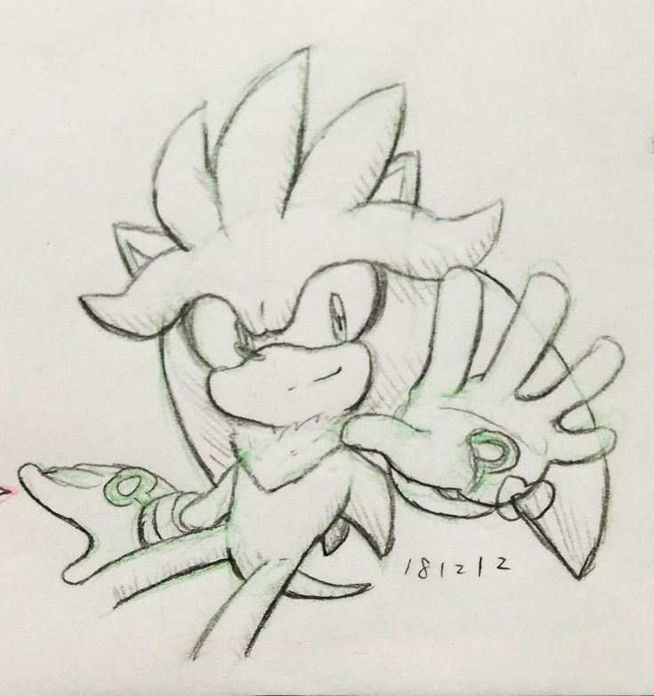 a drawing of sonic the hedgehog holding a baseball bat