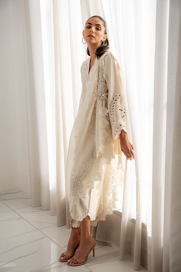 Akira Elegant Off White Cotton Silk Sets, Elegant Off-white Cotton Silk Sets, Elegant Off White Dupatta With Naqshi, White Bollywood Palazzo Set With Naqshi, White Bollywood Palazzo Set With Naqshi Detail, Elegant Cotton Silk Palazzo Set With Chikankari Embroidery, Festive White Palazzo Set With Naqshi, Festive White Palazzo Set With Naqshi Details, Elegant Cutwork Dupatta For Festive Occasions