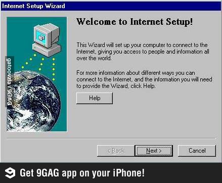 the internet setup wizard for windows is shown in this screenshot, which shows an image of