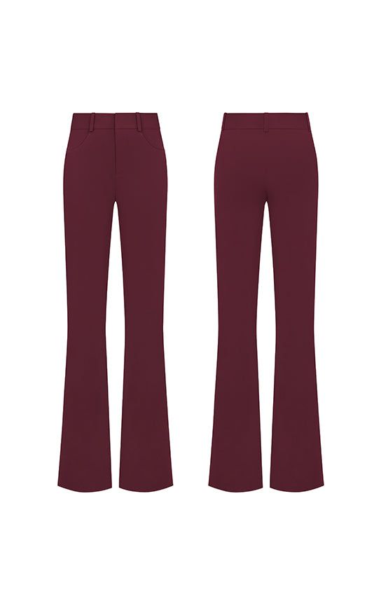 (7-14 business days Pre-Order) Stolen Treasure Sleek slim-fit with center leg seams. Timeless Mid-rise waist Elegantly rounded pockets Concealed front zip fastening Crafted from Polyester Blend Perfectly matches with the Doll Suit Model is Wearing : XS - Burgundy Bust : 31.5 / Waist : 24 / Hip : 35.5 / Height : 178 Model is Wearing : XS - Dusty Pink Bust : 31 / Waist : 24 / Hip : 35n/ Height : 173 Product Details: Professional Dry Clean Composition: 100% Polyester Proudly made in Thailand Made-t Classic Mid-rise Pants With Zip Fly, Fitted Pants With Zip Fly, Fitted Full Length Pants With Zip Fly, Fitted Full-length Pants With Zip Fly, Burgundy Workwear Bottoms With Pockets, Fitted Burgundy Pants For Work, Solid Color Pants With Zip Fly For Work, Solid Color Workwear Pants With Zip Fly, Solid Workwear Pants With Zip Fly