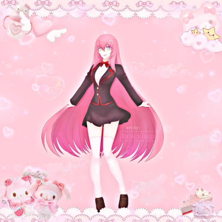 Mai Waifu, Cute Core, Fandom Crossover, Yandere Simulator, Rosa Pink, Anime, Pink, Kawaii