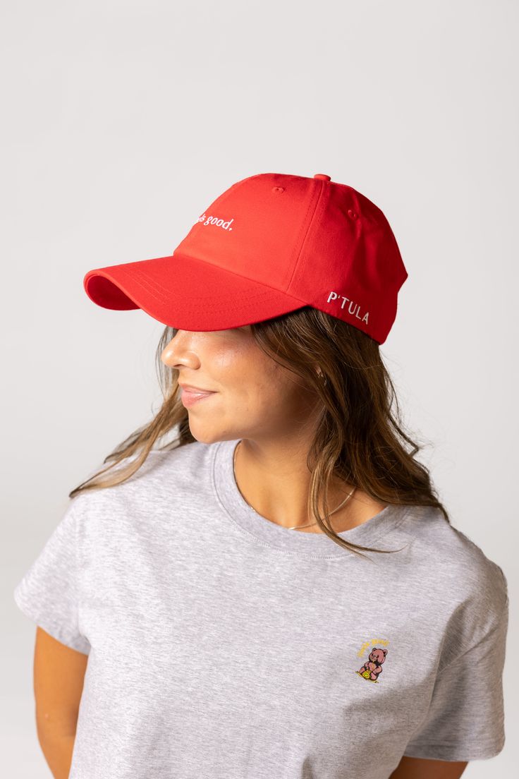 red Red Curved Bill Hat For Summer, Red Summer Hat With Curved Bill, Casual Red Hat For Everyday, Red Casual Dad Hat With Adjustable Fit, Red Adjustable Casual Dad Hat, Red Dad Hat, Baseball Cap Fit, Red Baseball Cap Dad Hat, Casual Red Dad Hat With Curved Bill, Red Dad Hat One Size Fits Most