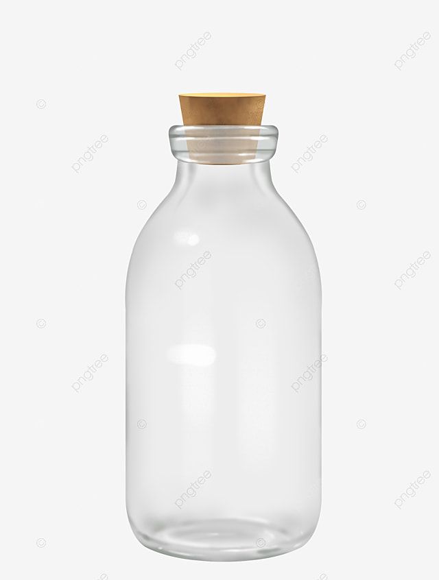 an empty glass bottle with a wooden lid on a white background, mockup for product display