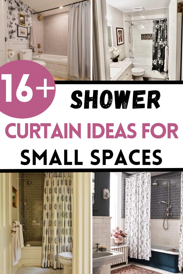 Find the best shower curtain ideas for small bathrooms that maximize space and style! From clear to patterned curtains, these shower curtain ideas add personality while keeping a small bathroom feeling open and airy. Shower Curtain Ideas Creative, Dark Shower Curtain, Tall Shower Curtains, Best Shower Curtain, Shower Curtain With Valance, Patterned Curtains, Diy Shower Curtain, Small Bathroom Design Ideas, Stylish Shower Curtain