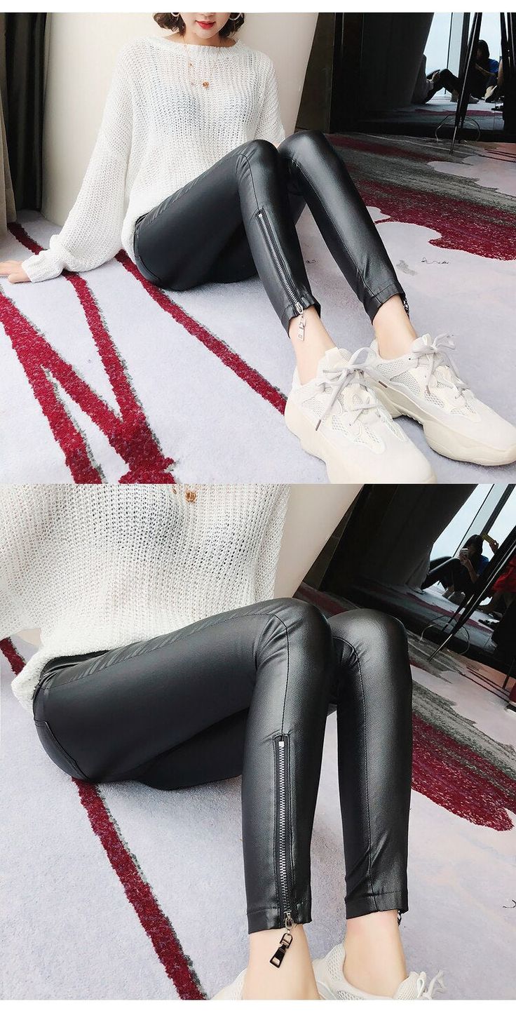 Style: Office LadyAge: 25-34Waist Type: HIGHDecoration: Fake ZippersDecoration: Lace-upElasticity: Medium StrecthFabric Type: Laminated FabricPattern Type: SolidPant Style: Pencil PantsMaterial: PolyesterMaterial: Faux LeatherMaterial: PolyamideFit Type: skinnyLength: Ankle-Length PantsSeason: WinterClosure Type: DrawstringGender: WOMENFront Style: PleatedColor: BlackListed Year season: Winter 2023 Autumn ,SpringPants: trousers Trendy Fall Leggings With Zipper Closure, High Waist Leather Pants With Zipper For Winter, Winter High Waist Leather Pants With Zipper, Non-stretch Faux Leather Pants For Winter, Black Leggings With Zipper Closure For Fall, Winter Faux Leather Bottoms With Zipper Closure, Casual Fall Leggings With Zipper Closure, Winter Faux Leather Pants With Zipper Closure, Mesh Floral Dress