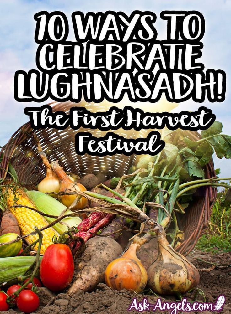 a basket full of vegetables with the words 10 ways to celebrate lughnaadh