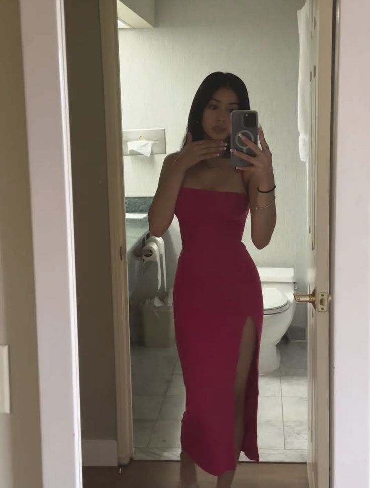 Latina Dresses, Latina Summer Outfits, Pink Fashion Aesthetic, Dress Latina, Dress Baddie, Latina Dress, Promotion Dresses, Aesthetic Baddie, Cute Formal Dresses