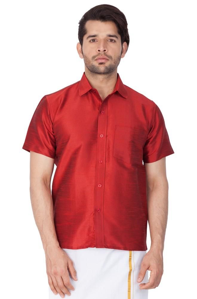 Vastramay brings to you this Stylish yet Comfortable Men Maroon Ethnic South Indian Shirt. Adorn it for a perfect Classy and Trendy look. These Shirts are usually very popular in Souther part of the Sub Continent. These are also called Madras Shirt. It is worn along with a trouser or a jeans. However, traditionally it is paired with a mundu or a white dhoti. The set is also called as Shirt Vesty. Product Features :   Top Color: Maroon Top Fabric: Cotton Art Silk Product Type: Ethnic South Indian Night Engagement Photos, Ayurveda Beauty, Night Engagement, Madras Shirt, Cotton Art, Maroon Top, Cutaway Collar, North India, Ethnic Outfits