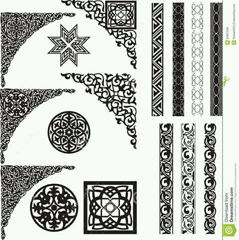 an assortment of decorative design elements