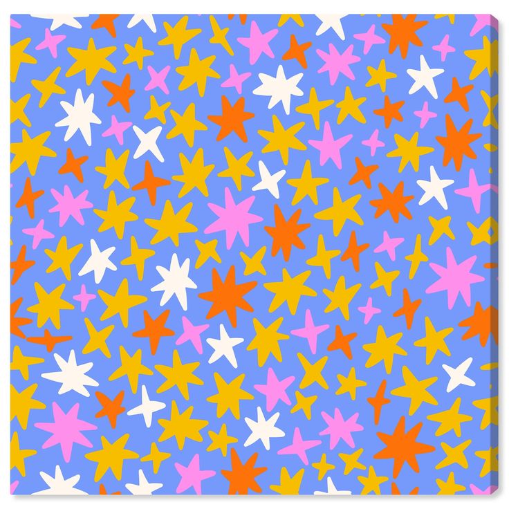 an image of colorful stars on blue background