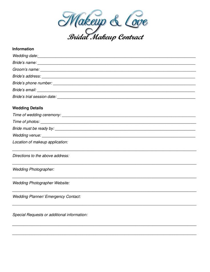 Bridal Makeup Business, Bridal Contract, Makeup Contract, Makeup Consultation, Wedding Contract, Rate Card, Makeup Business, Makeup Artist Kit, Makeup Artist Business