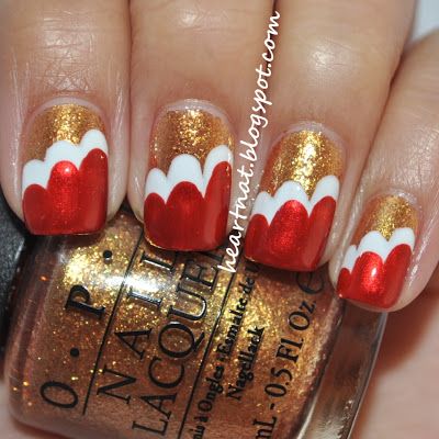 Elegant Red and Gold 49'ers Nails! 49ers Nails San Francisco, San Francisco 49ers Nails, Red And Gold Nails 49ers, San Francisco Giants Nails Design, Red And Golden Nail Art, 49er Nails, January Nail Art, 49ers Nails, Football Nail Designs