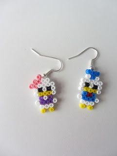 the beaded earrings are decorated with colorful beads