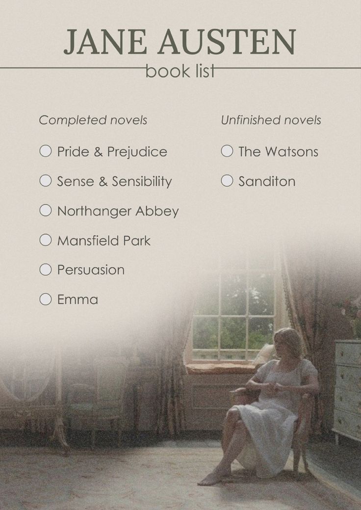 jane austen's book list