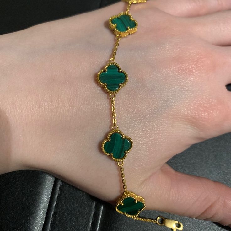 22k Solid Gold And Malachite Bracelet Pandora Open Bangle, Malachite Bracelet, Gold And Silver Bracelets, Twisted Bracelet, Cuff Jewelry, Braided Leather Bracelet, Pandora Silver, Mala Bracelet, Bead Charm Bracelet