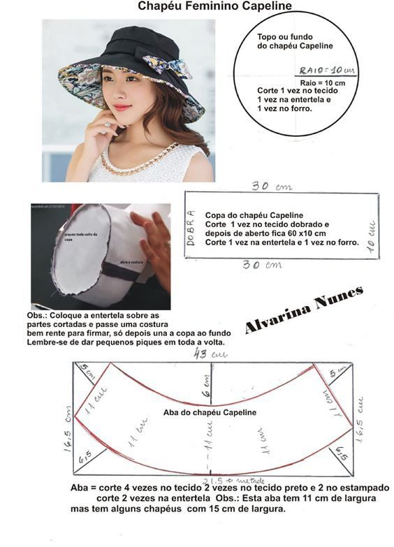 Patron pour coudre un chapeau, peut s'adapter aux poupées. Pattern Hat Sewing, Easy Sew Dress, Pola Topi, Hats Pattern, Hat Sewing, Sew Dress, Sewing Hats, Beanie Hat Pattern, Making Patterns