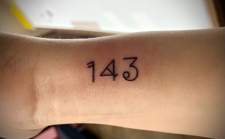 143 Tattoo Ideas, 143 Tattoo, Anniversary Tattoos, Small Wrist Tattoo, Anniversary Tattoo, Small Wrist Tattoos, Wrist Tattoo, Tattoo Inspo, Wrist Tattoos