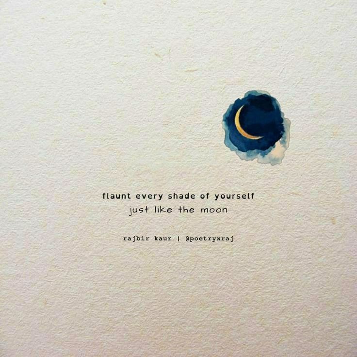 a quote written on paper with a blue circle in the middle and a crescent above it