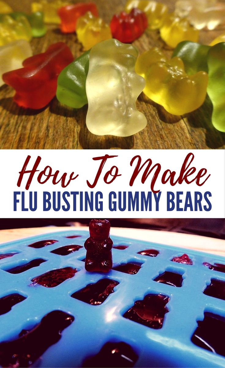 How To Make Flu Busting Gummy Bears - 1 cup elderberry syrup (here is the recipe) ½ cup hot water (not boiling) ¼ cup Gelatin powder (I use this one) 1 Tablespoon Coconut Oil for greasing pan Glass container or silicon molds Healthy Gummies, Gelatin Powder, Silicon Molds, Gummies Recipe, Sick Remedies, Elderberry Syrup, Cold Home Remedies, Cold Remedies, Natural Therapy