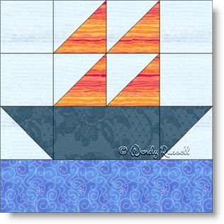 an image of a sailboat quilt pattern