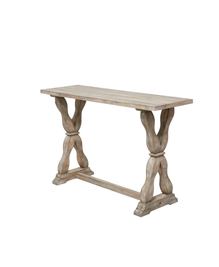 a white wooden table with two legs