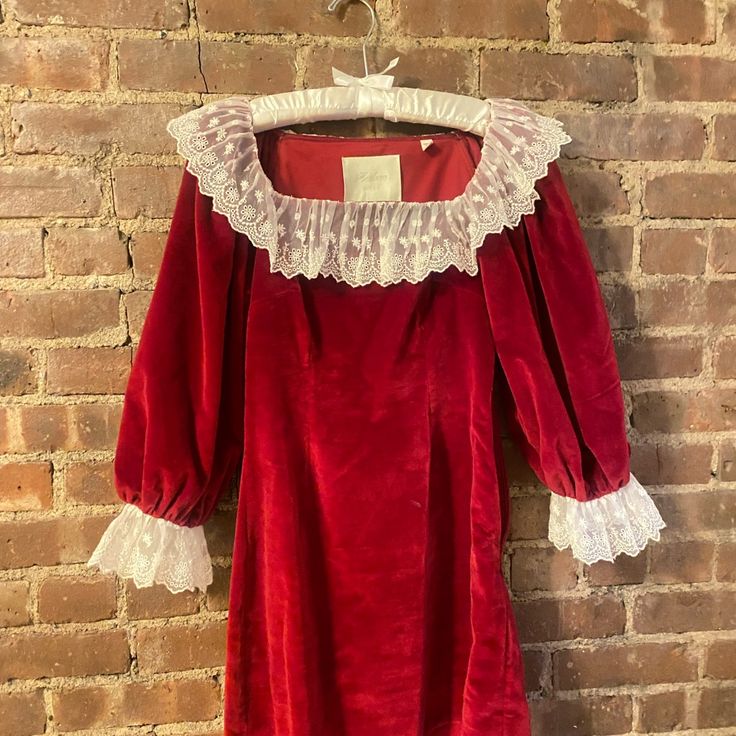 Reposhing This Item I Purchased From @Cristinahaines. Loved It, But Ready To Rotate For Something New. Questions? Leave A Comment Below! Red Vintage Costume Dress, Vintage Fitted Christmas Dresses, Vintage Formal Christmas Dresses, Christmas Vintage Formal Dress, Vintage Holiday Costume Dresses, Vintage Costume Dresses For Holidays, Vintage Christmas Formal Dresses, Vintage Red Dress With Lace Trim, Red Vintage Dress With Lace Trim