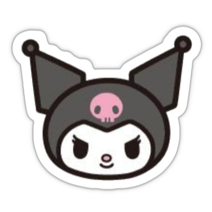 a sticker with an image of a cat wearing a bat costume on it's head