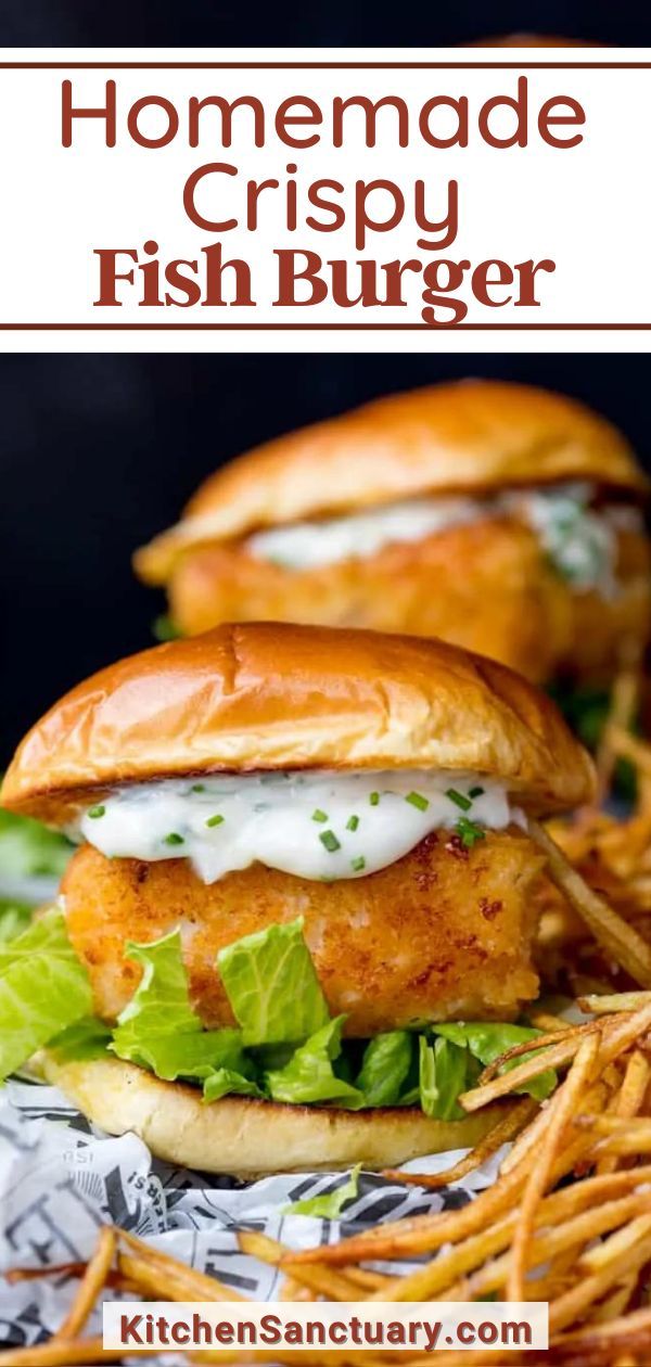 homemade crispy fish burgers with lettuce and mayonnaise on top