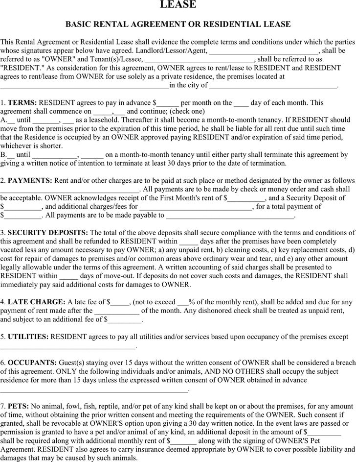 an apartment rental agreement is shown in this document