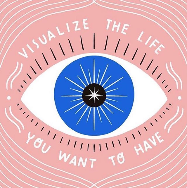 an eye with the words visualize the life you want to have