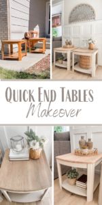 several pictures of tables and chairs with the words quick end tables makeover