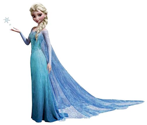 a frozen princess standing next to a snowflake