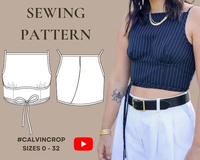 the sewing pattern for this crop top is easy to sew