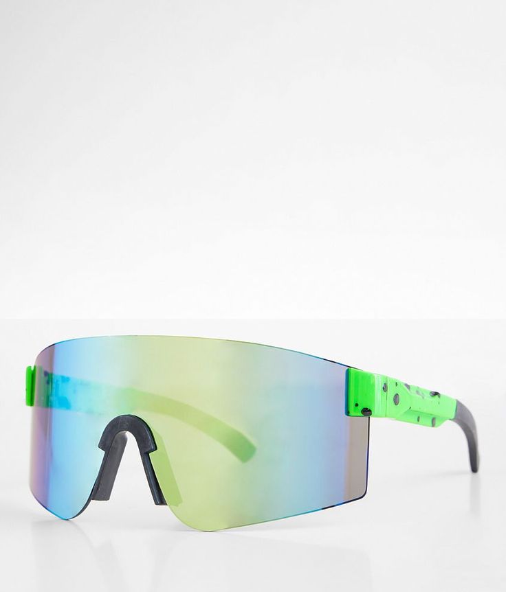 BKE Neon Shield Sunglasses - Green , Men's Green Plastic frame sunglasses Mirror lenses UV 400 protection. Apparel & Accessories Outdoor Polarized Plastic Aviator Sunglasses, Casual Plastic Shield Sunglasses For Outdoor, Plastic Sunglasses With Mirrored Lenses For Outdoor Activities, Green Anti-reflective Shield Sunglasses For Outdoor, Green Anti-reflective Shield Sunglasses For Outdoor Activities, Outdoor Shield Sunglasses With Polarized Lenses, Green Anti-reflective Sunglasses For Sports, Green Anti-reflective Sports Sunglasses, Plastic Shield Sunglasses With Uv Protection For Outdoor