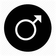 a black circle with an arrow pointing to the right