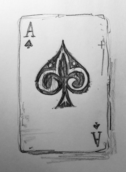 a drawing of a ace playing card