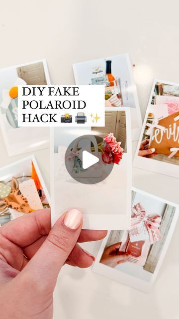 someone holding up some polaroid pictures with the words diy fake polaroid hack