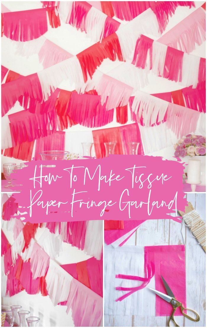 how to make tissue paper fringe garlands for valentine's day or any special occasion