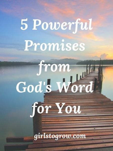 a dock with the words 5 powerful promises from god's word for you