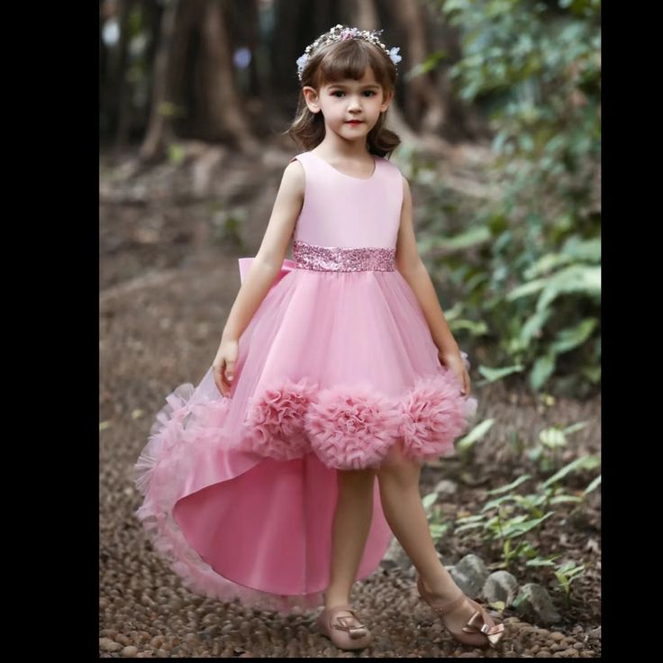 Girls Princess Dress Formal Dress For Christmas Evening Party Birthday Dress Siblings Outfits, Birthday Frocks, Photo Portraits, High Low Gown, Matching Sisters, Dress For Kids, Dress With Flowers, Sibling Outfits, Performance Dresses