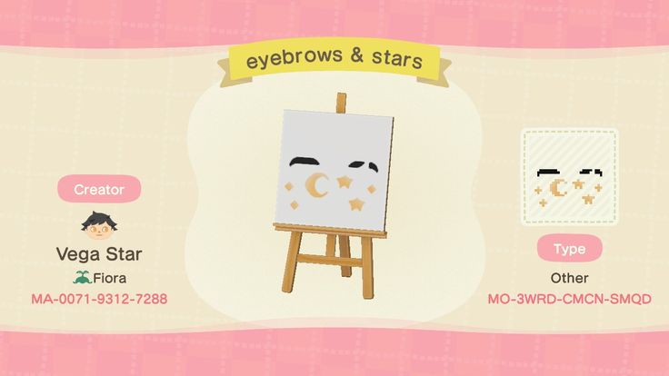 an animal crossing game screen with the caption eyebrows & stars