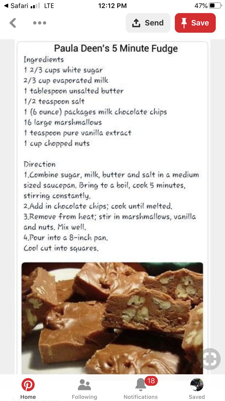 the recipe for chocolate fudge is shown here