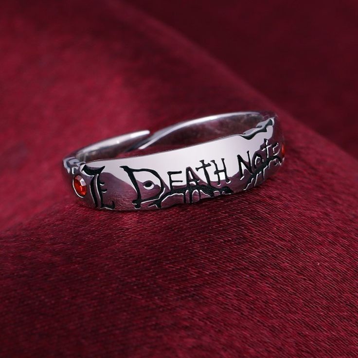 Yagami Light, Adjustable Ring, For Men, Bracelet, Ring, Red, Silver, Anime, Color