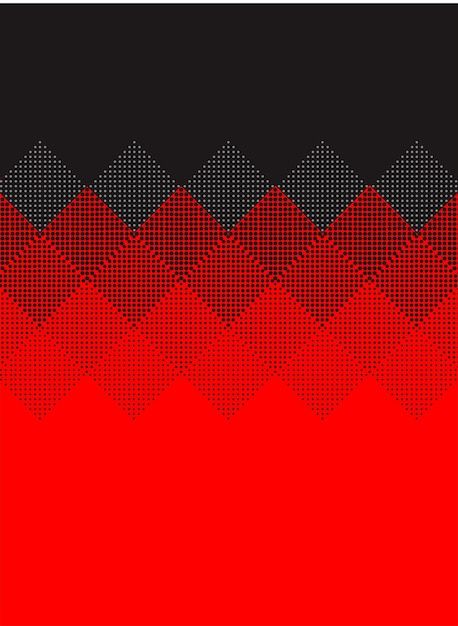 an abstract red and black background with dots in the shape of waves on top of each other