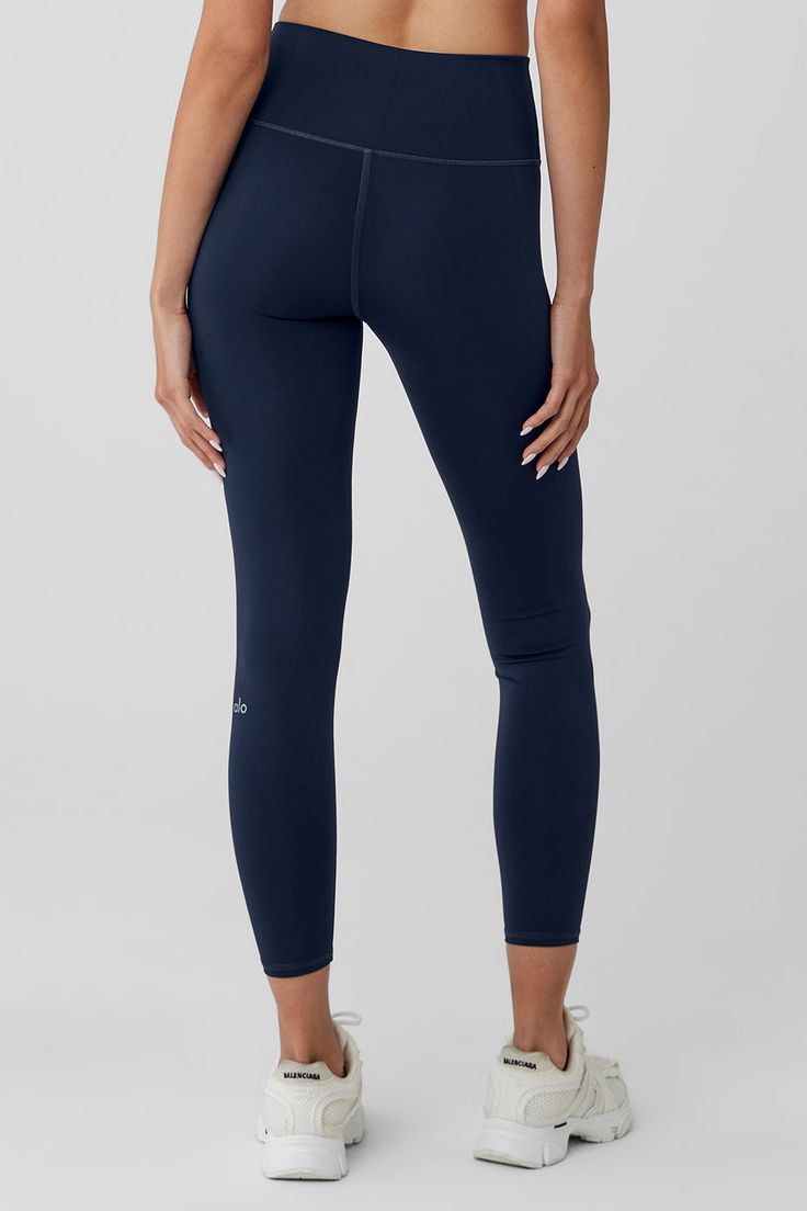 Wondering why these leggings are a fan favorite? Maybe it’s the sculpting, subtly sheeny, high-compression Airlift fabric. Or the fact that they fit like a glove, complete with a wide, double-layered waistband for a holds-you-in feel. Or the ⅞ length hems that are perfect for petites or an above-the-ankle fit. Pick your color and get ready to wear yours on repeat. Navy Sneakers, Hot Yoga, On Repeat, Alo Yoga, Navy Women, Yoga Women, Personal Shopping, A Fan, Second Skin