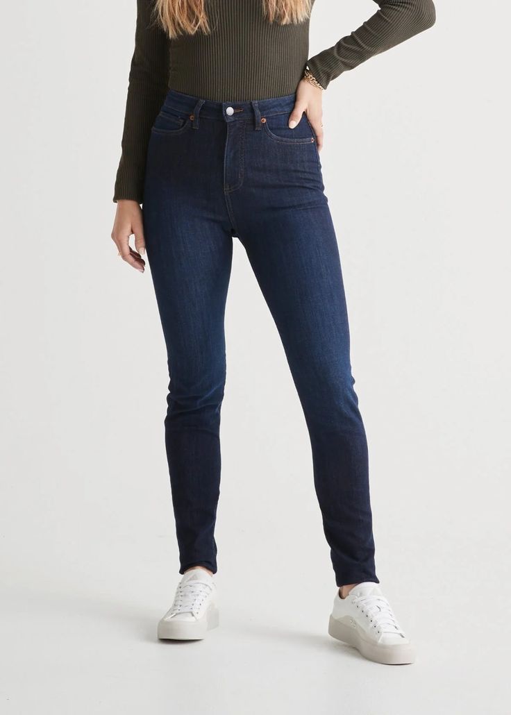 Women's High Rise Stretch Denim Skinny Jean Fitted Dark Wash Jeans, Fitted High Waist Denim Jeggings, Sleek Slim Fit Mid-rise Bottoms, Fitted High-waist Denim Jeggings, Fitted Everyday Jeans, Medium Wash High Waist Fitted Jeggings, Dark Wash Slim Fit Bottoms For Fall, Fitted High Waist Medium Wash Jeggings, Classic High Rise Elastane Bottoms