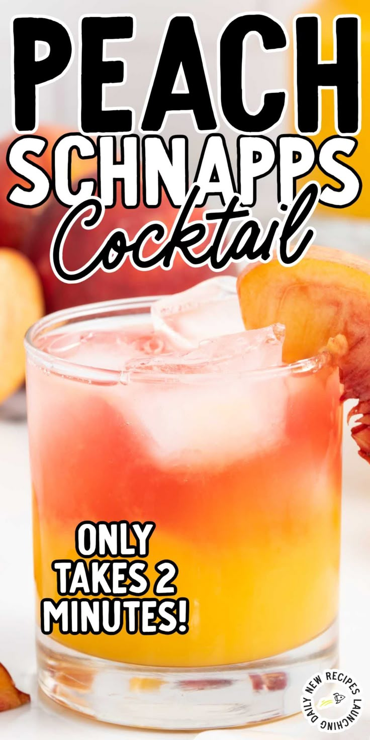 the peach schnapps cocktail is ready to be served