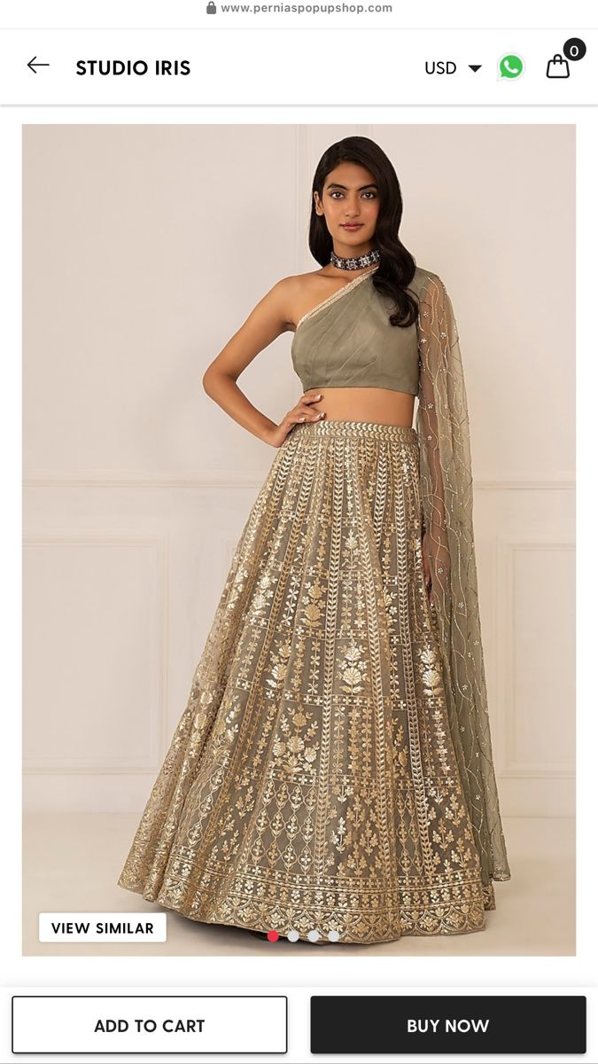 Shimmer Lehenga, Studio Iris, Grey Lehenga, Drape Blouse, Ethnic Wears, Organza Lehenga, Work Lehenga, Draped Blouse, Embroidered Lehenga