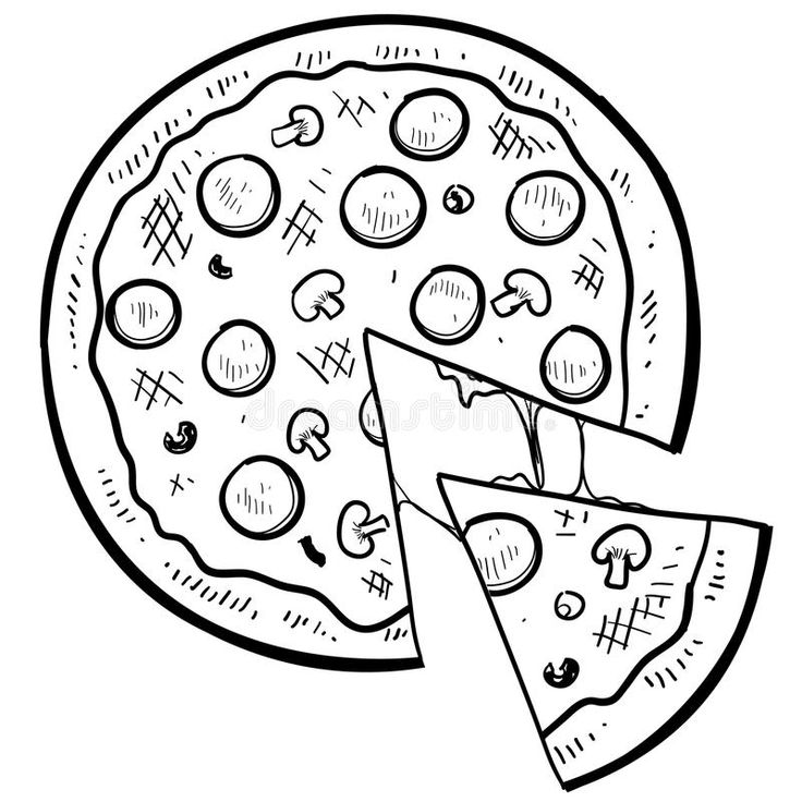 two slices of pizza on a plate with one slice missing from the other, black and white